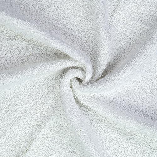 DecorRack 100% Cotton Washcloths 12x12 in, Absorbent, White (10 Pack)