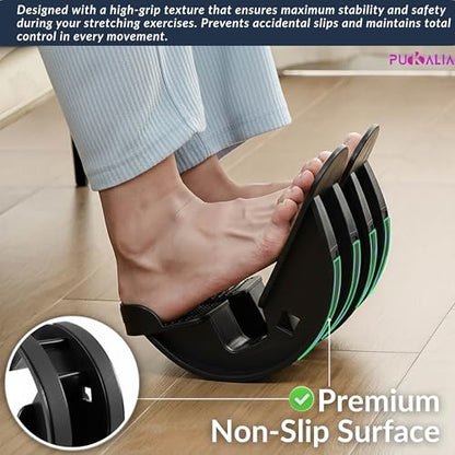 Calf Stretch Board Set of 2 Pieces Foot Rocker for Plantar Fasciitis Relief Achilles Therapy Device Ankle Mobility Balance Tool Non Slip Black Trainer Physical Therapy Equipment Leg Slant Stretcher