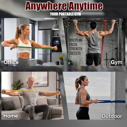Resistance Bands for Working Out, Pull Up Assistance Bands for Men & Women, Exercise Bands for Full-Body Training, Physical Therapy, Fitness, Stretch Workout Bands at Home, Gym