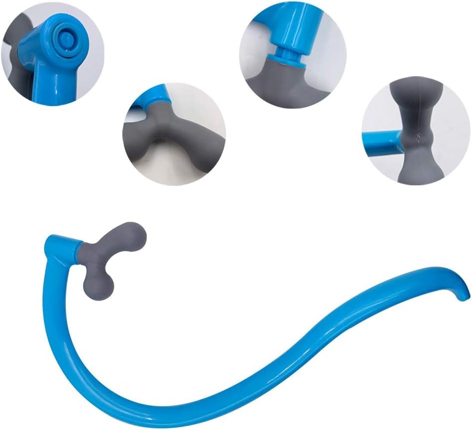 Portable Self Massage Tool - Portable Trigger Point Therapy for Back and Neck, 7.21*14in Lower Back Massager, Myofascial Release Tool & Deep Tissue Muscle Massage Stick, Shoulder Leg Feet Blue