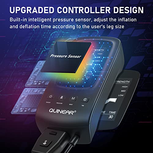 QUINEAR Air Compression Recovery System, Professional Sequential Device for Massage Therapy, Foot and Leg Recovery Boots to Improve Circulation for Athletes, FSA-HSA Eligible (Large)