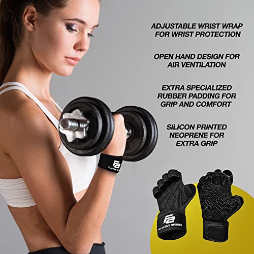 New Ventilated Weight Lifting Workout Gloves with Built-in Wrist Wraps for Men and Women - Great for Gym Fitness, Cross Training, Hand Support & Weightlifting. - size: Medium