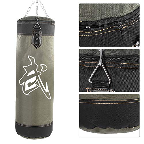 Bnineteenteam Heavy Punching Bag,Training Boxing Bag with Chain for Adults Men Women(Empty) - color: Green, size: 60 cm