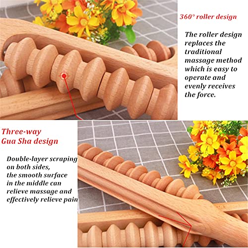 Wood Therapy Massage Tools,Gua Sha Rolling Stick Manual Massage Sticks,Lymphatic Drainage Massager for Maderotherapy,Relax Muscles and Relieve Body Aches 16.9INCH - color: Style D 16.9inch