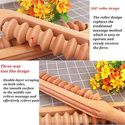 Wood Therapy Massage Tools,Gua Sha Rolling Stick Manual Massage Sticks,Lymphatic Drainage Massager for Maderotherapy,Relax Muscles and Relieve Body Aches 16.9INCH - color: Style D 16.9inch