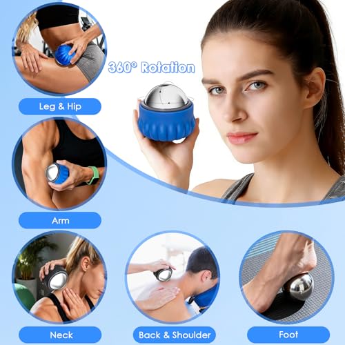 Massage Ice Roller Ball - Cold & Heat Therapy Roller for Deep Tissue Massage Pain Relief, Plantar Fasciitis Roller (Set of Two) - color: Set of 2