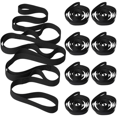 8 Pack Stretching Strap with 10 Loops Bulk Yoga Strap Bulk for Physical Therapy Stretch Bands with Loops Non Elastic Bands for Exercise Dance