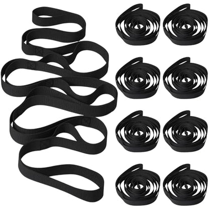 8 Pack Stretching Strap with 10 Loops Bulk Yoga Strap Bulk for Physical Therapy Stretch Bands with Loops Non Elastic Bands for Exercise Dance