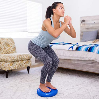 ProsourceFit Core Balance Disc Trainer, 14” Diameter with Pump for Fitness, Balance Training, or Seating; Wobble Board for Core Stability; Flexible Floor Cushions