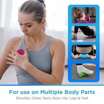 NOVA 3-in-1 Hot and Cold Massage Roller Set - Foot Roller, Gel Ball, and Peanut Roller for Plantar Fasciitis, Back Pain, Trigger Point Therapy - Deep Tissue Relief Kit with Travel Bag
