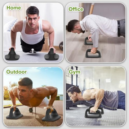 Push Up Bars, Ergonomic Pushup Handles for Home Gym Training - color: A: Black