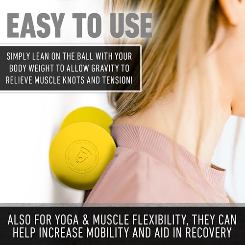 Franklin Sports Lacrosse Balls - Official Size Lax Balls for Practice - Rubber 63mm Outdoor Lacrosse Balls - Great for Muscle Massage Therapy + Yoga - White + Yellow