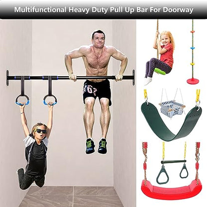 Heavy Duty Adjustable Width Pull Up Bar for Doorway, Steel Strength Training Pull-up Bars, Max 660lbs, Doorway Pull Up Bar Include 4pcs Steel 6 Angle Expansion Screw - size: 60 to 80cm(23.6 to 31.5inch)