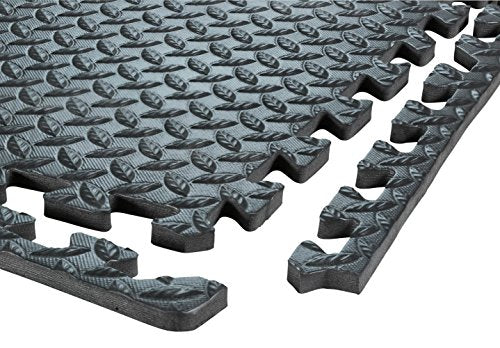 Sivan Health and Fitness Puzzle Exercise Mat EVA Foam Interlocking Tiles - color: Black