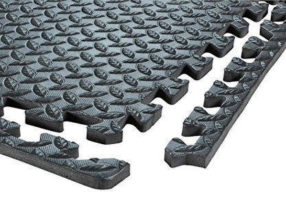 Sivan Health and Fitness Puzzle Exercise Mat EVA Foam Interlocking Tiles - color: Black