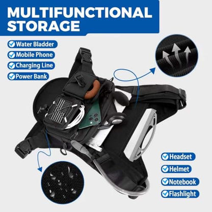 USA Patent Running Hydration Vest Backpack, Lightweight Chest Pack with 2.0L Water Bladder Bag Daypack for Hiking Running Cycling Race Marathon for Women Men - color: Black