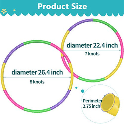Color Hoop - Size & Length Adjustable, Plastic Toys for Kids & Party Games, Gymnastics & Dog Agility Equipment, Christmas Wreath