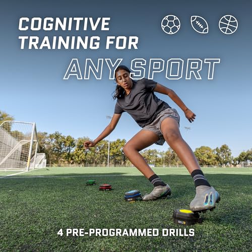 SKLZ Reactive Flash LED Training Pods – Reaction Time, Agility, and Cognitive Training Tool with 4 Games – Multi-Directional Activation, Durable Design for Speed and Hand-Eye Coordination