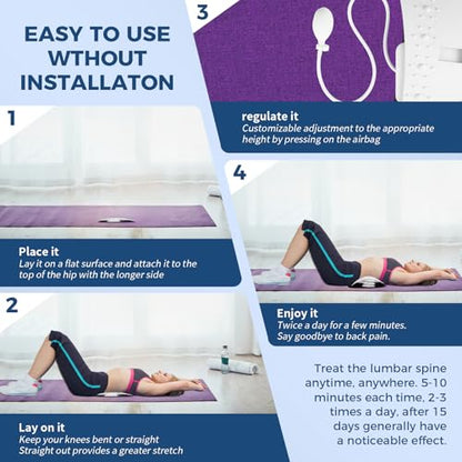 Back Stretcher for Lower Back Pain Relief,Adjustable Inversion Lumbar Traction Device,Lumbar Support Board for Spinal Decompression and Scoliosis,Ideal Mens Gifts&White Elephant Gifts