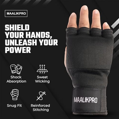 Boxing Hand Wraps Gel Inner Gloves | Gel Padded Hand Wraps for for Men & Women, Boxing, MMA, Muay Thai, & Martial Arts | with Long Wrist Wrap