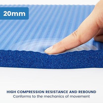 Yoga Knee Pad Cushion, 24 x 9.8 x 0.8 in Thick Mini Yoga Mat, Odor-Free NBR Workout Mat with Storage Strap, Small Exercise Mat for Yoga, Pilates, Kneeling, Planks & Home Gym