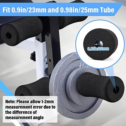 Foam Foot Pads Rollers Soft Buffer Tube Cover Black Machine Tube Leg Gym Replacement Parts for Home Exercise Equipment Leg Extension Weight Bench Inversion Table, 5.1" x 2.75" x 0.87"