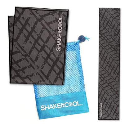 Original Cooling Towel – Be Cool in Style - Heat Relief, Soft, Lightweight, Sun Protection, Easy Clean - Perfect for Biking, Running, Yoga, Gym, Gardening - Black Tread - color: Black Tread