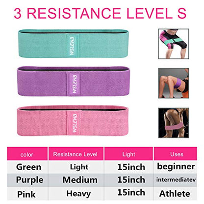 8 Pcs Resistance Bands Set Workout Bands for Leg and Butt, Fabric Non Slip Training Exercise Band with 2 Legs Ankle Straps Door Anchor for Men Women Home Fitness Gym Yoga Squat Glute