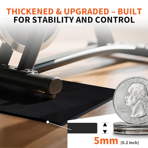 Stepwaver 2 Pack Double Non-Slip Workout Mat for Ellipse Leg Exerciser, 23.6" × 11.8" 0.2" Thick Ellipse Machine Mat, Exercise Mats for Under Desk Ellipticals