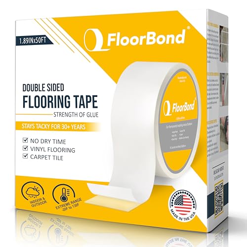 Double Sided Tape Heavy Duty Carpet Tape for Flexible and Vinyl Flooring, Carpet Tiles, Artificial Grass, Foam Gym Tiles, Rubber Interlocking Gym Tile Easy Installation Ultra Strong Grip