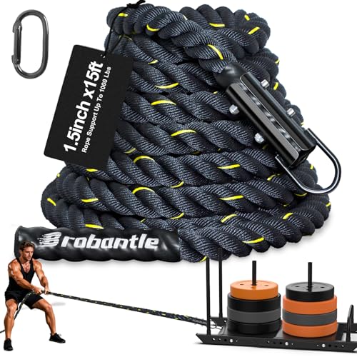 Weight Sled Pulling Rope 15FT/20FT/30FT/40FT/50FT, Trainer Physical Training Strength Rope for Workout Sled,Tire Pulling Workout,Football Exercise Equipment for Men and Women - size: 15FT