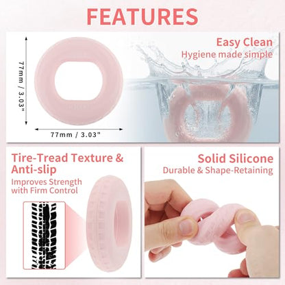 Hand Grip Strengthener, Fingers Exerciser - Silicone Rings for Muscle Training Sports Rock Climbing Finger Rehabilitation,6 Resistance Levels - color: Pink(20/30LB)with Box