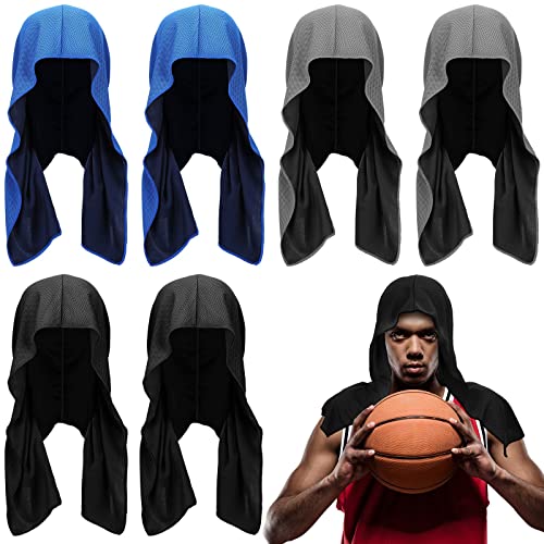 Bencailor 6 Pcs Cooling Hoodie Sport Cooling Towels - color: Gray/Royal Blue/Black