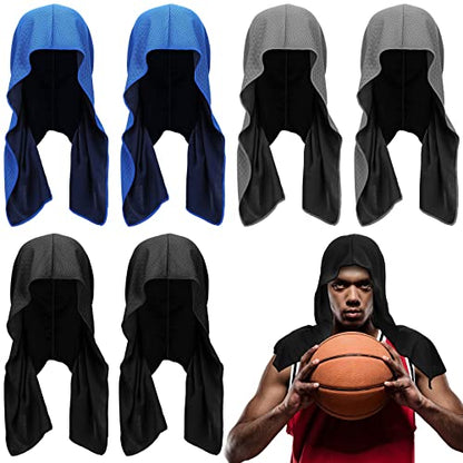 Bencailor 6 Pcs Cooling Hoodie Sport Cooling Towels - color: Gray/Royal Blue/Black
