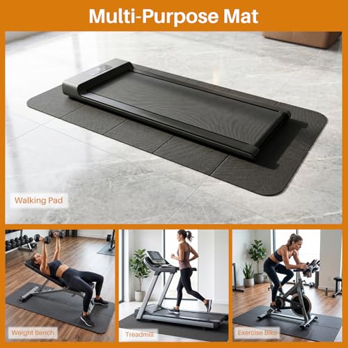 Bike Mat Compatible with Peloton Bike,6mm Thick,Elliptical,Treadmill Mat,Under Exercise Bike Trainer Pad for Indoor Stationary Spin Bike Gym Equipment Hardwood Floor Carpet Protector