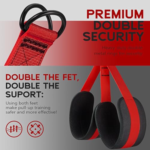 Pull Up Assistance Bands, Adjustable Heavy Duty Resistance Band for Pull Up, 3 Pull Up Bands, Comfortable Fabric Feet/Knee Rest, Assistance Bands for Pull-Up, Home Fitness, Body Stretching