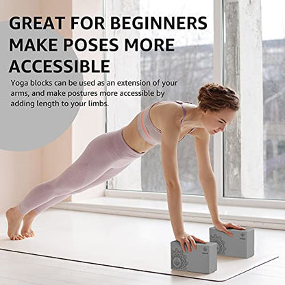 Overmont Yoga block set + cork Yoga block with strap combo