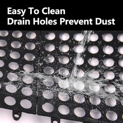 Interlocking Floor Tiles 12x12 Inch, 12 Pack Soft PVC Non-Slip Drainage Tiles with Holes for Bathroom, Pool Deck, Gym, Garage, Kitchen & Wet Areas, Easy Splicing Anti-Fatigue Mat (12)