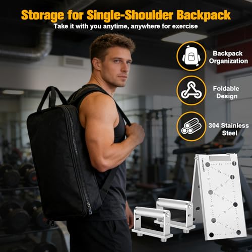 Push Up Bar - Heavy-Duty Stainless Steel Pushup Stands with Non-Slip Base, 500LB Capacity, Portable Home Gym Equipment for Strength Training & Floor Workouts