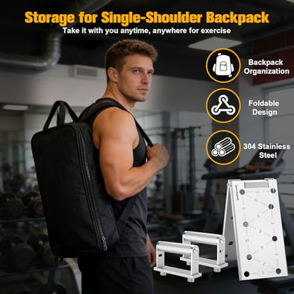Push Up Bar - Heavy-Duty Stainless Steel Pushup Stands with Non-Slip Base, 500LB Capacity, Portable Home Gym Equipment for Strength Training & Floor Workouts