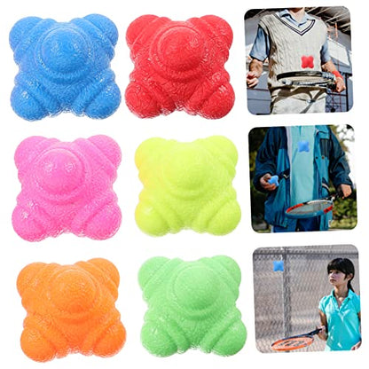6pcs Hexagonal Reaction Balls for Agility and Speed Training Durable TPR Exercise Equipment for Hand-Eye Coordination and Reflex Development Sports