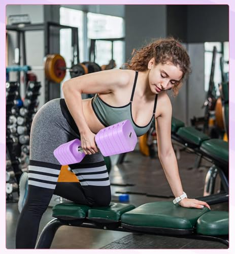 Adjustable Dumbbell Set for Women Men 7.5LB/10LB/15LB/20LB/25LB Each - color: Purple, style: 15LB Each [30 LBS Total]