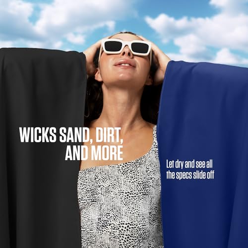 VENTURE 4TH Quick Dry Towel - Microfiber Travel Towel for Camping, Hiking, Gym, Beach - Lightweight, Packable, Compact Backpacking Companion - Black Large - color: Black, size: 60.00" x 31.50"