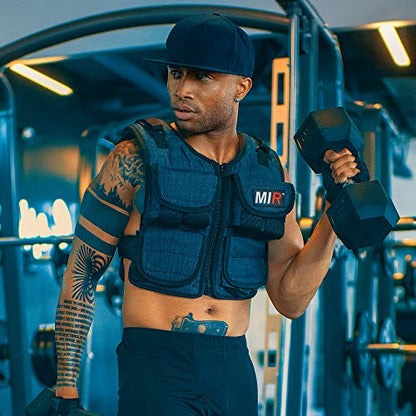 miR Air Flow Weighted Vest with Zipper Option 20lbs - 60lbs Solid Iron Weights Machine Washable. Workout Vest for Men and Women - size: 20lbs, style: With Zipper