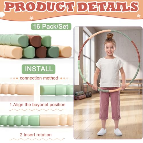 Toy Hoop Detachable Plastic Hoops Exercise Equipment Toy Adjustable Rings for Sports Party Game Dance Pet Training - color: Earth Tone Mix