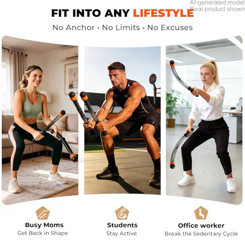Upgraded Ropeless Battle Ropes, Weighted Cordless Workout Equipment for Home Gym, Portable Full Body HIIT Cardio & Arm Strength Training, Low-Impact Fitness Exercise Heavy Gear for Men & Women