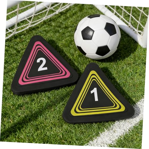 Outanaya 10pcs Numbered Agility Spot Markers Triangular Training Discs Non-Slip Flat Floor Cones for Football Basketball Fitness and Speed Drills
