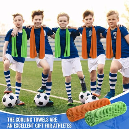 Hosuly 30 Pack Cooling Towels 40"x12" - color: Light Green, Orange