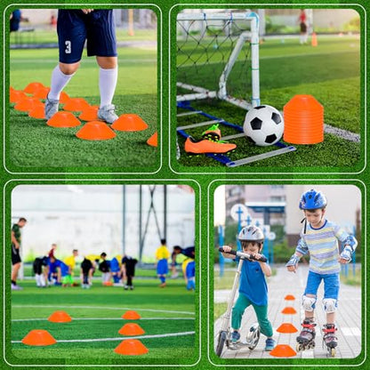 100 Pcs Mini Soccer Cones for Sport Agility Disc Cones Soccer Training for Agility Drills Sports Football