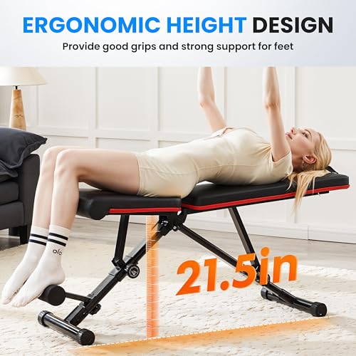 Adjustable Weight Bench 795LB Capacity Foldable Workout Bench Press for Home Gym, Full Body Exercise and Strength Training, Lifting Sit-up Incline Decline Flat Utility Bench, 2 Sec Fast Folding - color: Upgrade Black